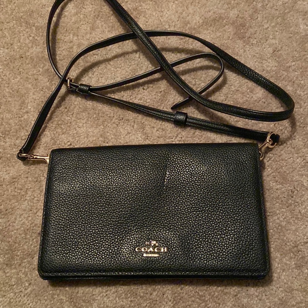 Coach small purse / wallet on a chain black